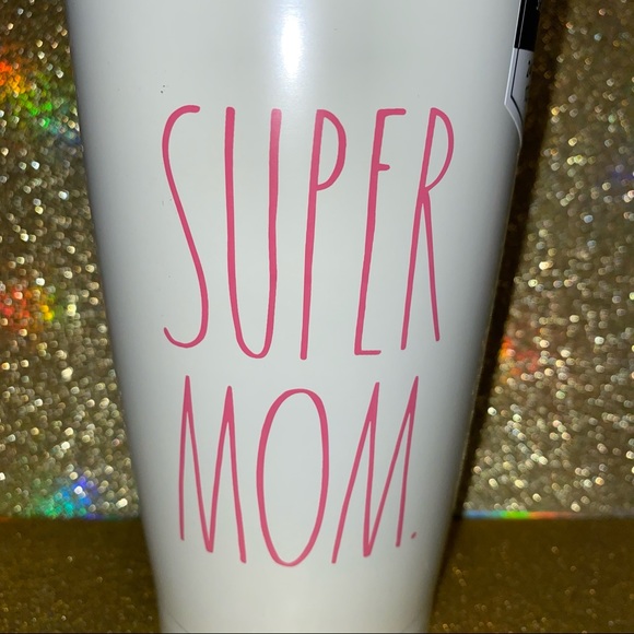Rae Dunn SUPER MOM - pink script stainless tumbler - Picture 4 of 6